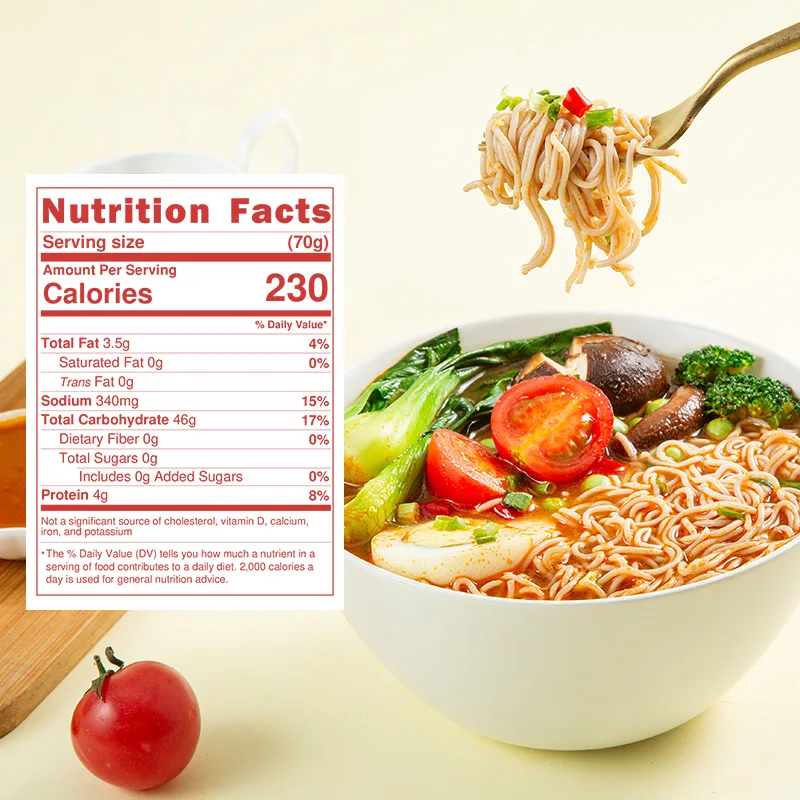 OEM Package 70g Cup Instant Noodles Healthy Halal Tomato Flavor Ramen Instant Noodles