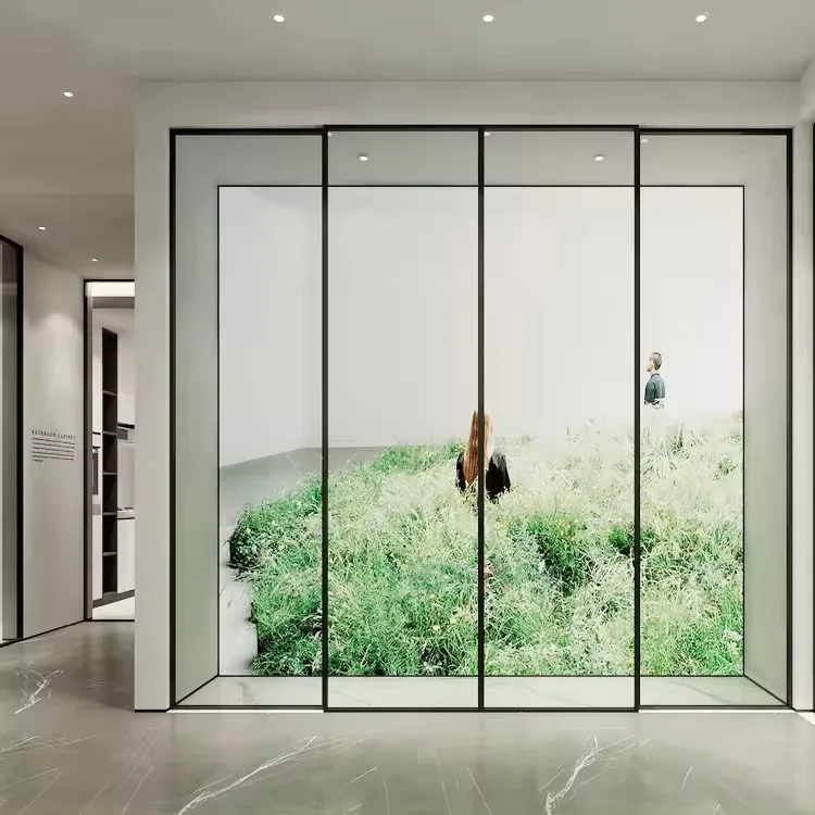 Australian standard large residential big vision triple sliding doors aluminum slide interior sliding glass door