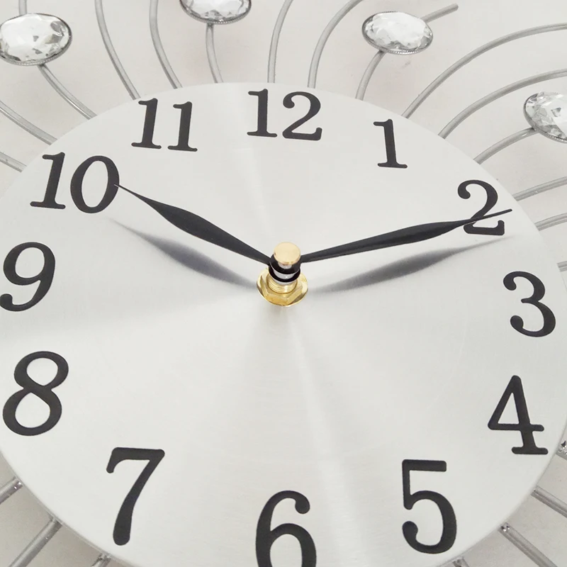 Wholesale Promotional Diamond Metal Wall Clock 20 Inch Round Shaped Clocks 002