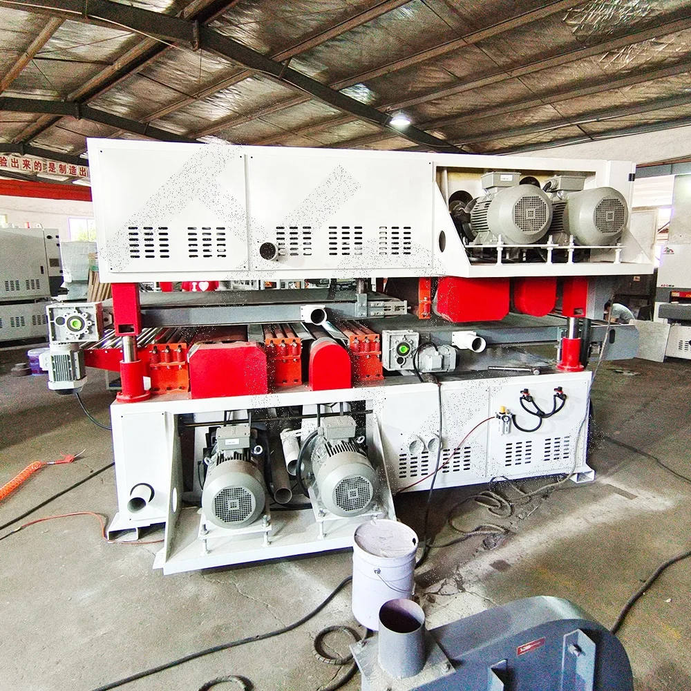 Manufacturer of Wood Double Side Belt Sander For Thin Boards 2mm Vacuum Table