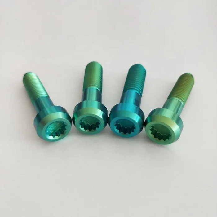 Custom OEM ODM bbs titanium bolts M8*32mm M8*24mm BBS bolt Split Rim Wheel Hub Gr.5 Ti-6Al-4V 12 point Flange Bolt with Nuts