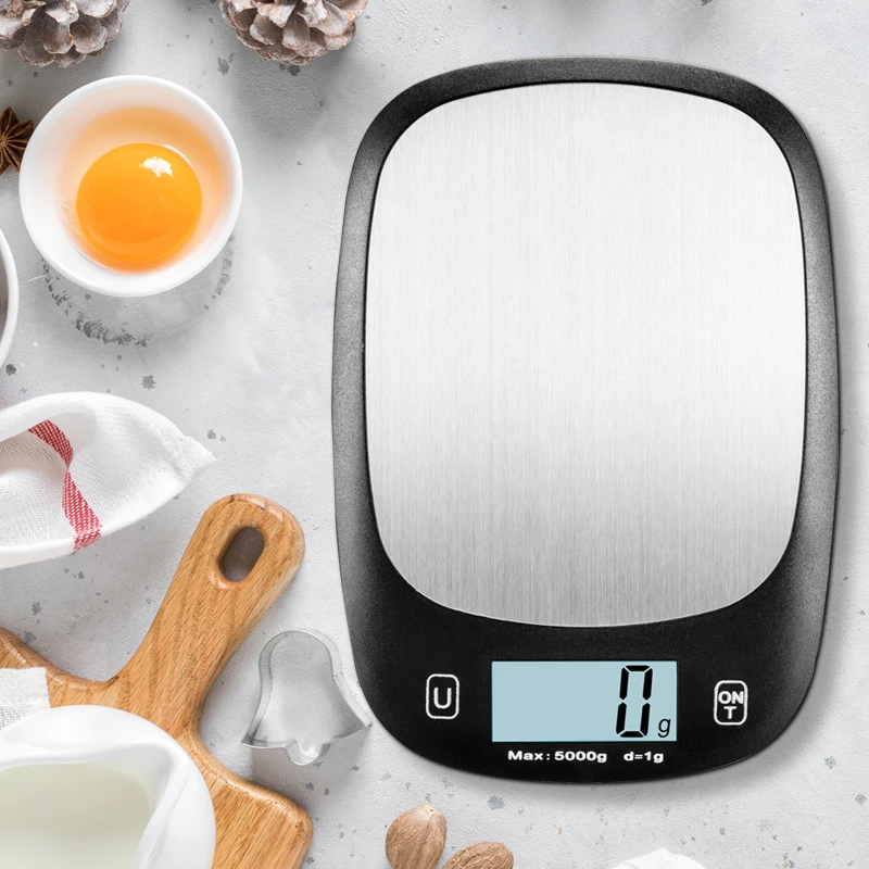 High End Electronic Weighing Sensitive 5kg Stainless Steel Electronic Kitchen Food Baking Scale