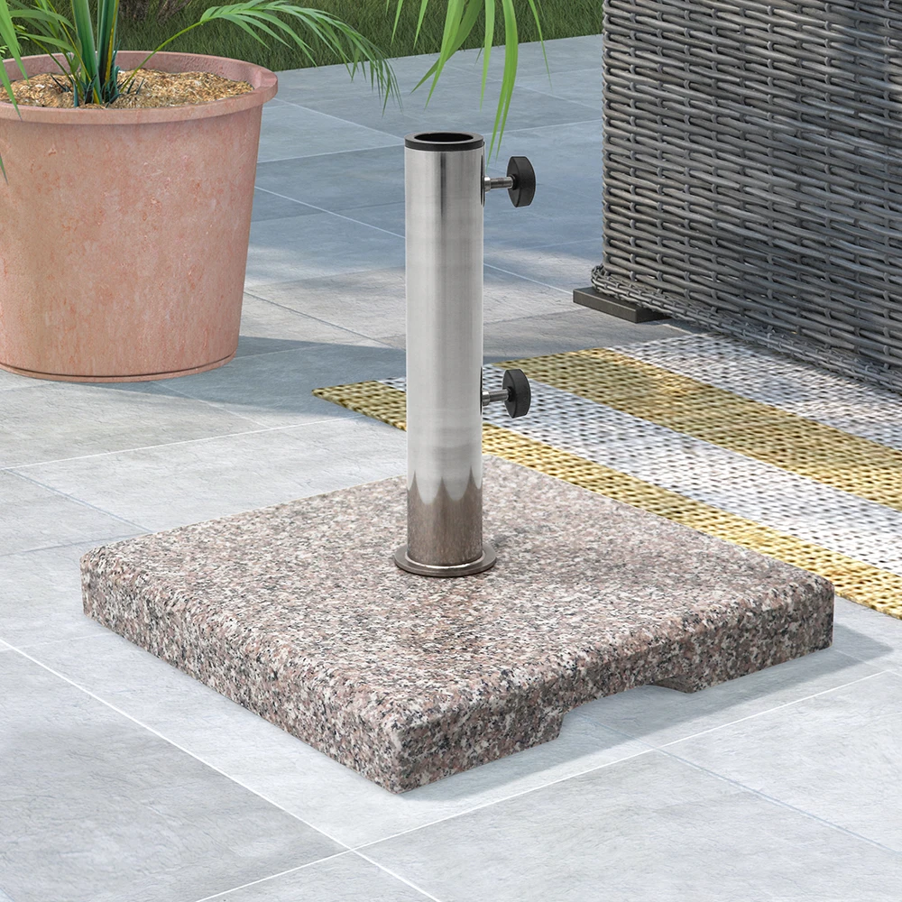 19KG Patio Umbrella Stand Central Pole Umbrella Weight Marble Granite Parasol Base
