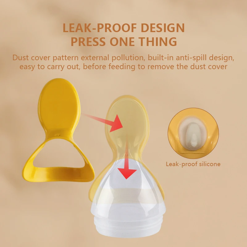 Delivery Fast Squeezed Type  Baby Feeding Bottle With Spoon Toddler Solid Food Training Feeder Hot Selling  Baby Products