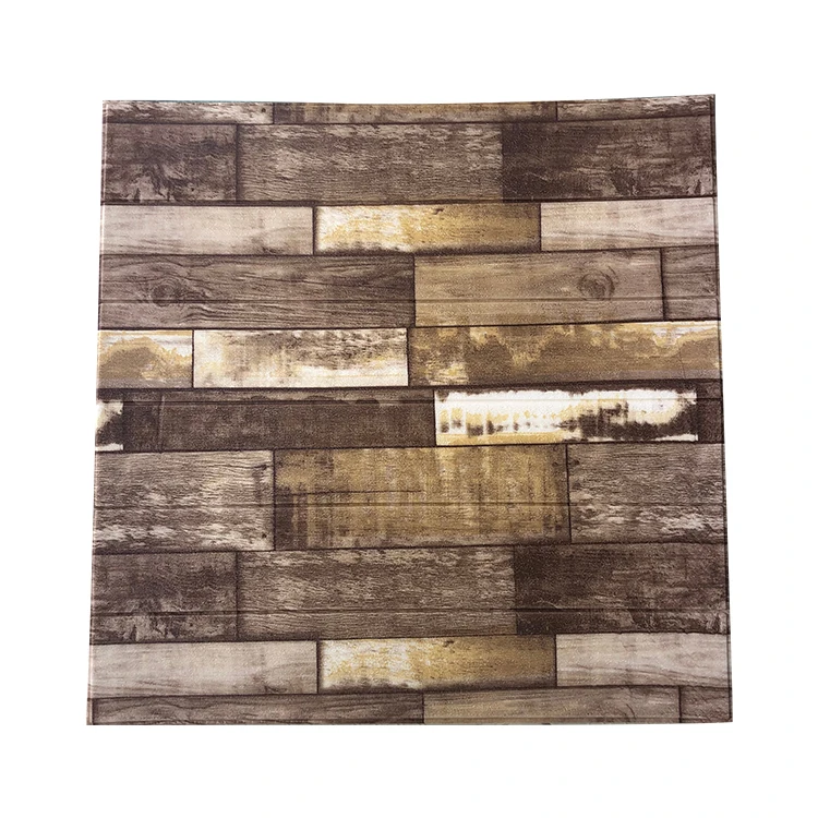 New design home decoration self adhesive 3D pe foam wood wallpaper