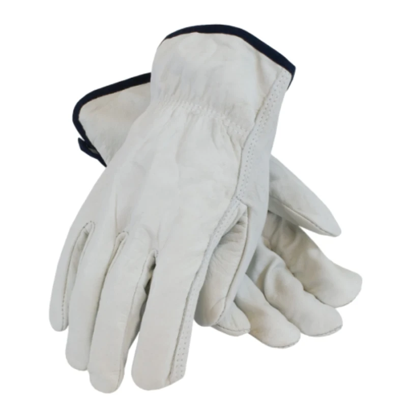 High Quality Safety Welding Gloves White Goat Grain Leather Gloves (10,5 inches)