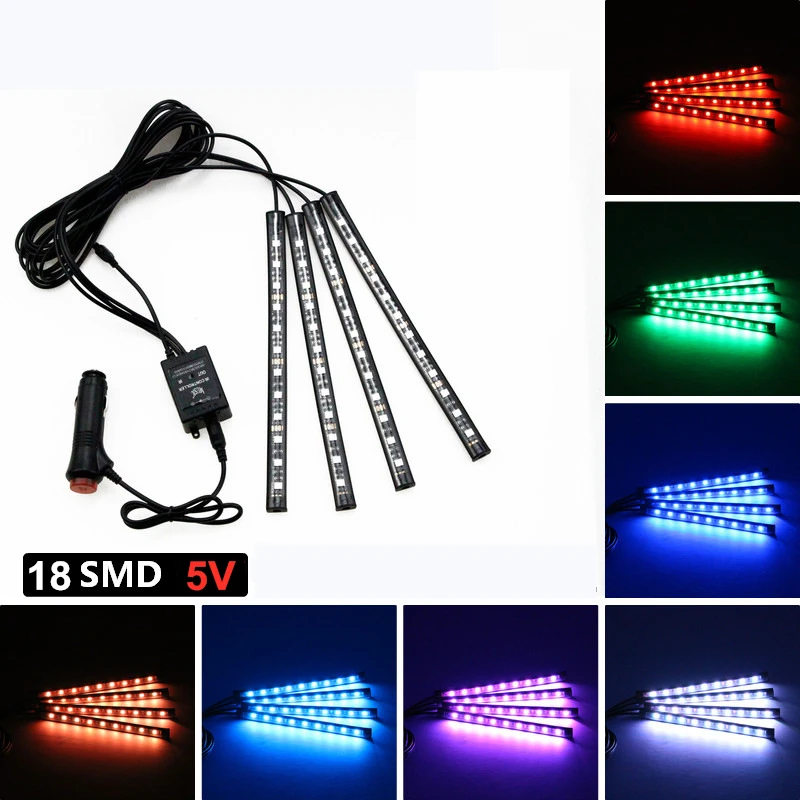 E9 APP 72 led 4 in1 Control Automotive room center console atmosphere ceiling led car lot interior light kit