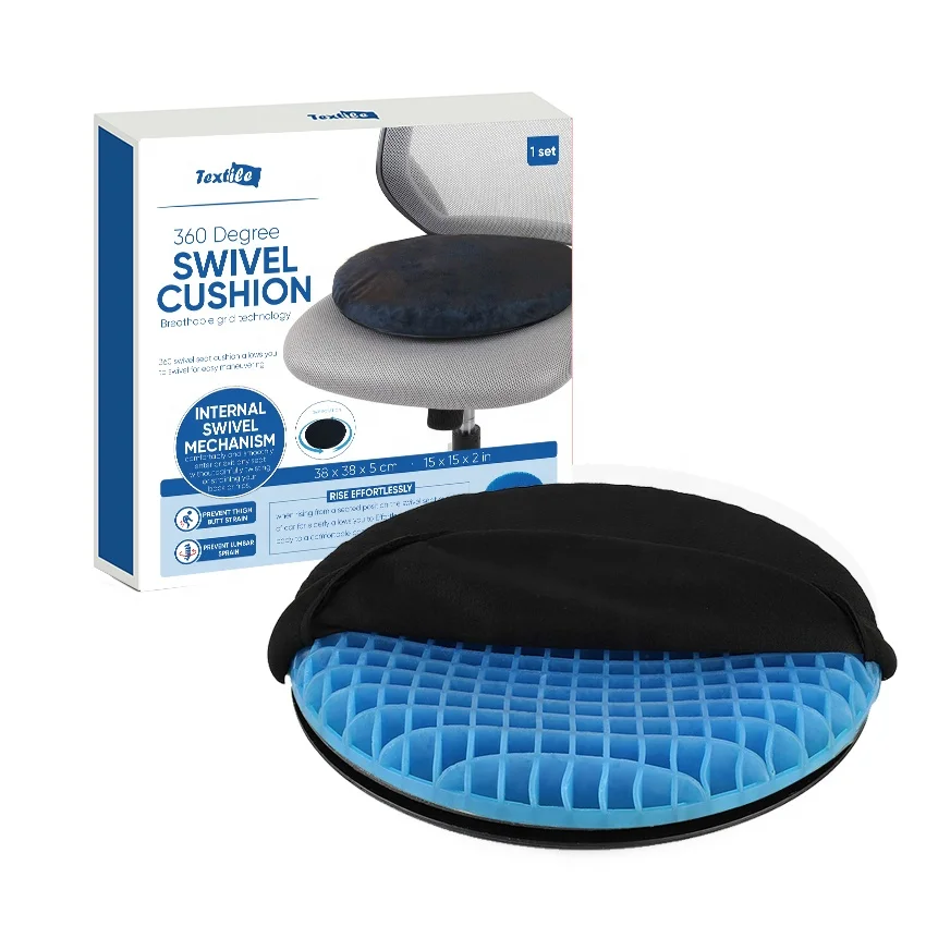 Kingworth wheel chair comfortable swivel rotating enhanced elderly seat cushion gel seat honeycomb tpe car set cushion