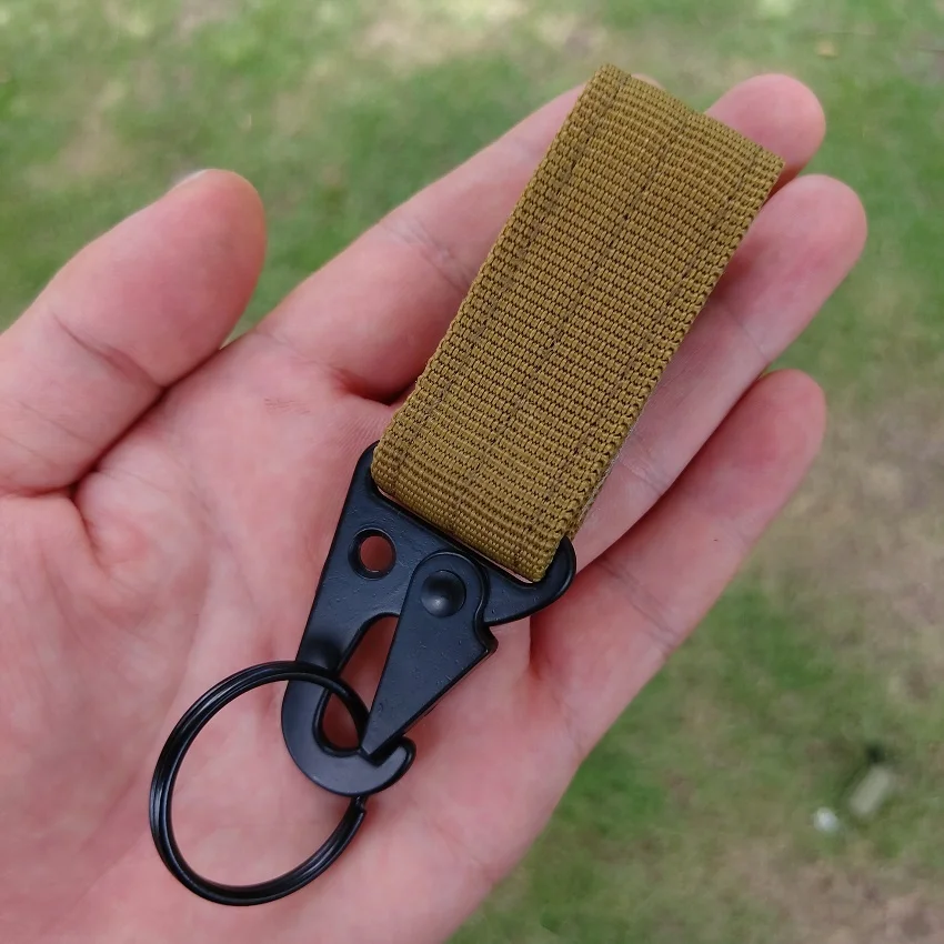 EDC Outdoor Survival Multi Nylon Ribbon Key Buckle Belt Hook Keychain  Webbing Carabiner