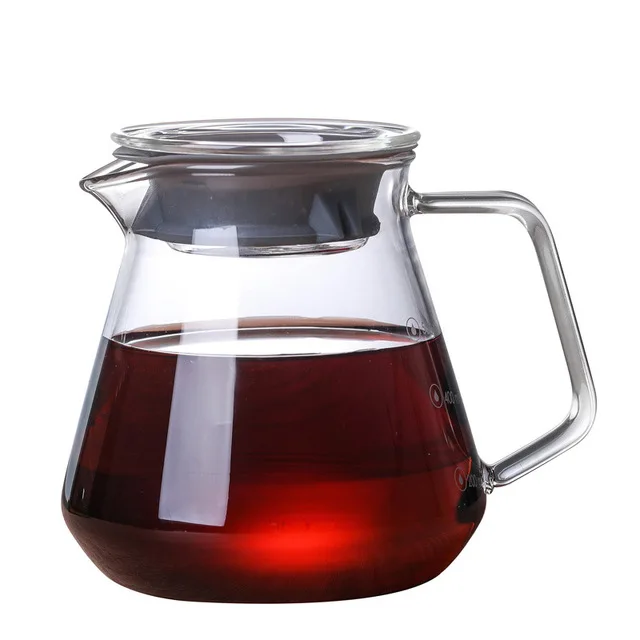 Home use coffee and tea tool high borosilicate 400ml 650ml coffee share pot glass server pot