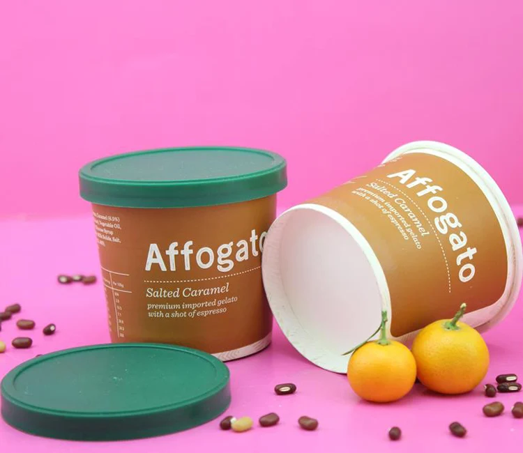 
Wholesale customized round paper tube recyclable ice cream storage container with lid 