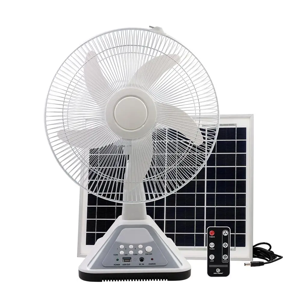 DC Rechargeable  with LED Light Wall mounted fan with remote control mini solar power fans for camping