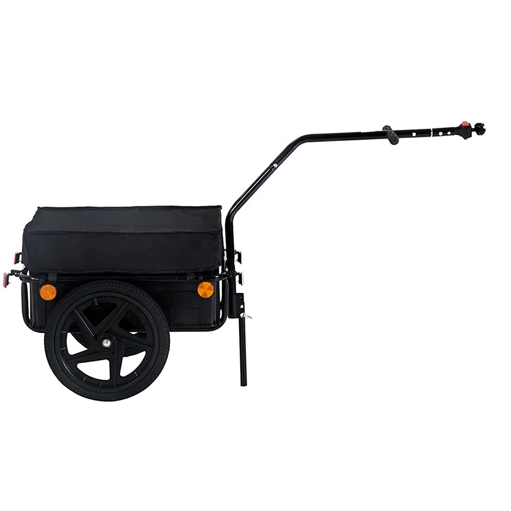 Easy Installation Compact Anti-Rust Metal Frame Plastic Box Farming Transportation Delivery Trailer Bike Trailer Camper