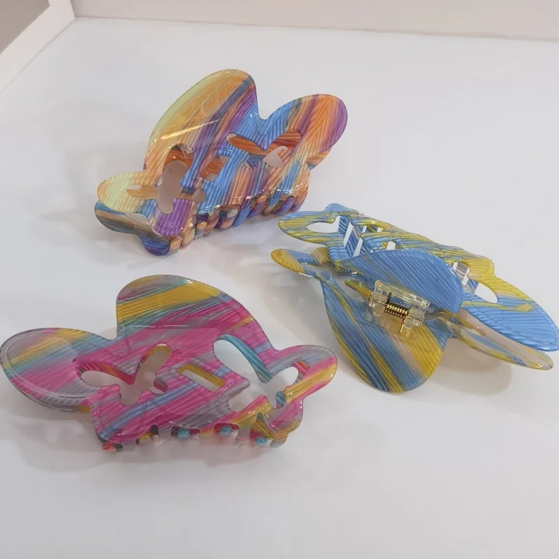 Custom Cute Dog Shape Hair Clips With Logo Biodegradable Acetate Animals Claw Clips For Women Thin Hair