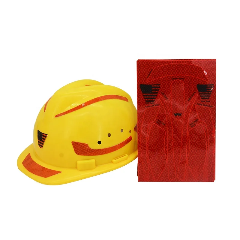 custom orange funny waterproof 3m reflective hard hat reflective stickers