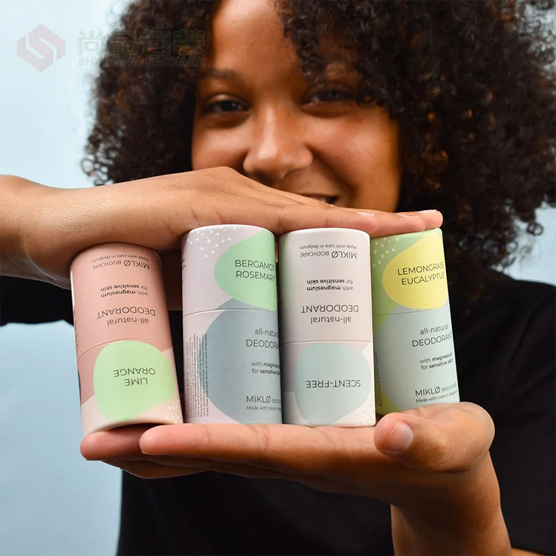 Custom Cosmetic Cylinder Kraft Round Paper Tube Packaging Box Cardboard Push Up Lipstick Lip Balm Tube