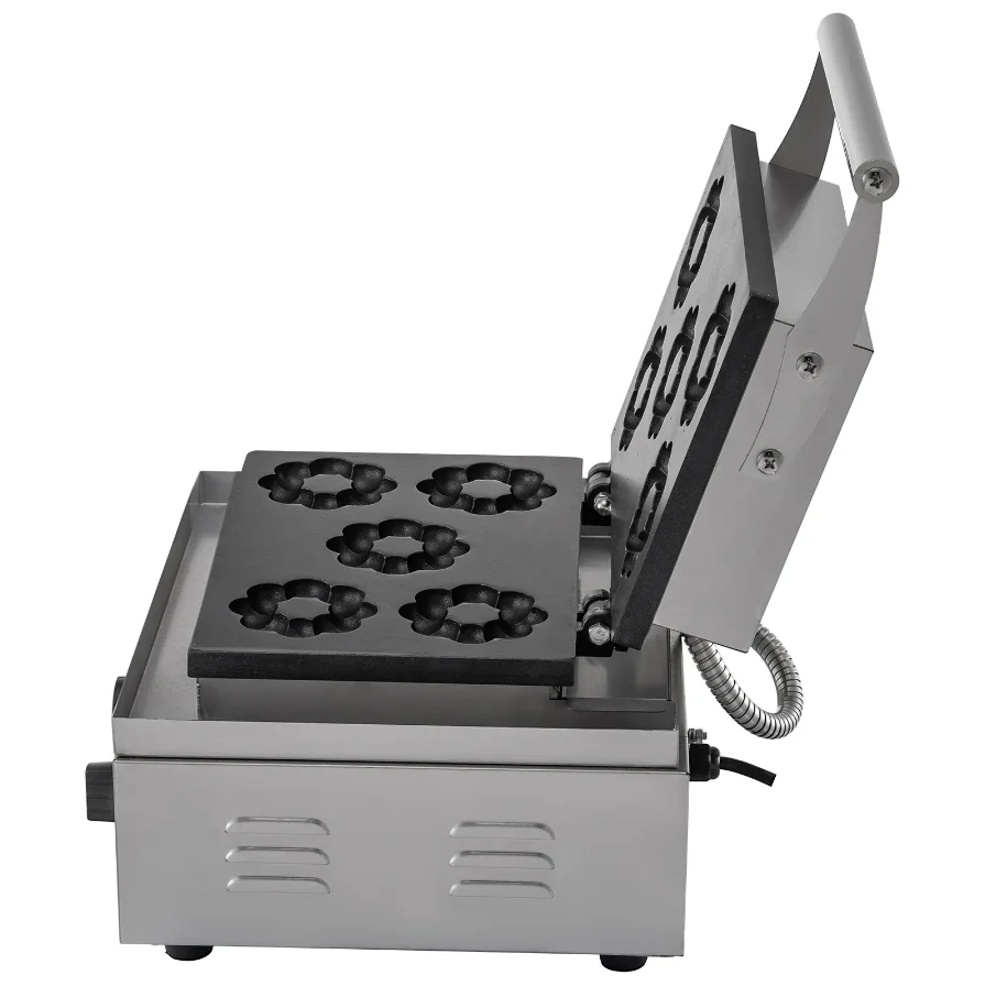 Snack Bakery Equipment Commercial flower Shape Waffle Maker Machine electric donut maker machine