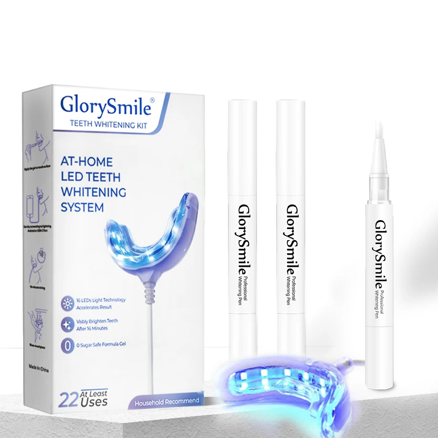 Private Label Premium Home Use Teeth Whitening Led Kit Fast Whitening Result 16 Minutes Timer Bleaching System