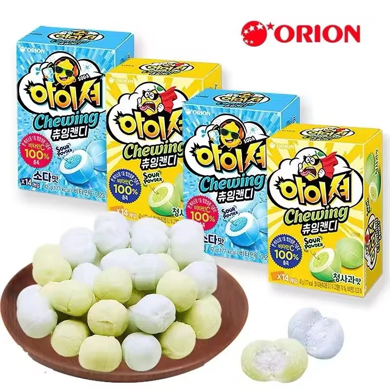 Korean Orion супер кислые мармеладки со вкусом зеленого яблока сэндвич-мармеладки кислой соды