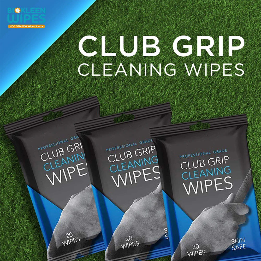 Biokleen OEM 20 Count Powerful Cleaner Removes Grime Dirt Sweat Unscented Golf Club Grip Cleaning Wipes