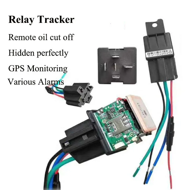 Factory 2G GSM fuel power oil cut off wired micro tracking device vehicle car gps tracker relay tracker