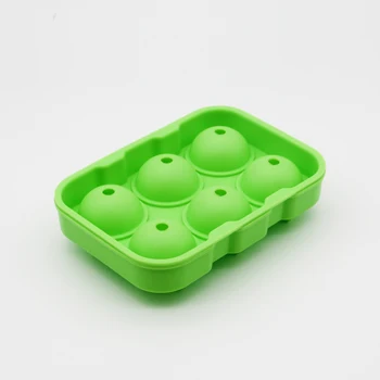 Round 6 Ice Ball Molds Silicone Sphere Large Square Ice Cube Trays Big Ice Ball Maker with Lid And Funnel