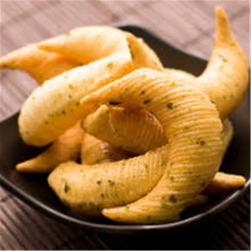 fried snack food making machine bugles puff snack production line crispy chips bugles process line