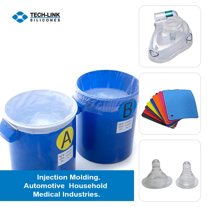 Factory Directly Good Quality High Temperature silicone raw material high transparency clear 40 Shore A liquid silicone rubber