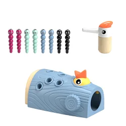kids plastic woodpecker worm toy magnetic bird feeding game children early educational toy baby toy