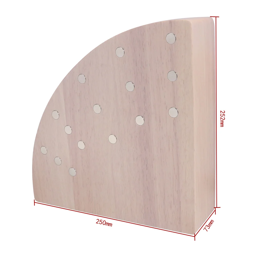 Semi Circle Rubber Wood Powerful NdFeB Magnetic Knives Holder