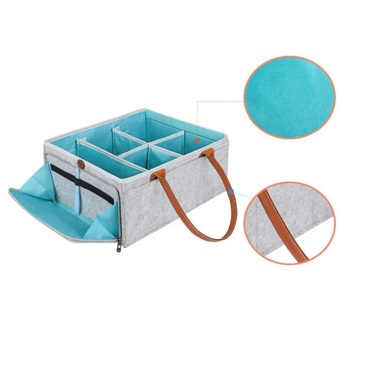 2021 New Trend Felt Diaper Bags Baby Diaper Caddy Organizers for Mothers with Removable Cover