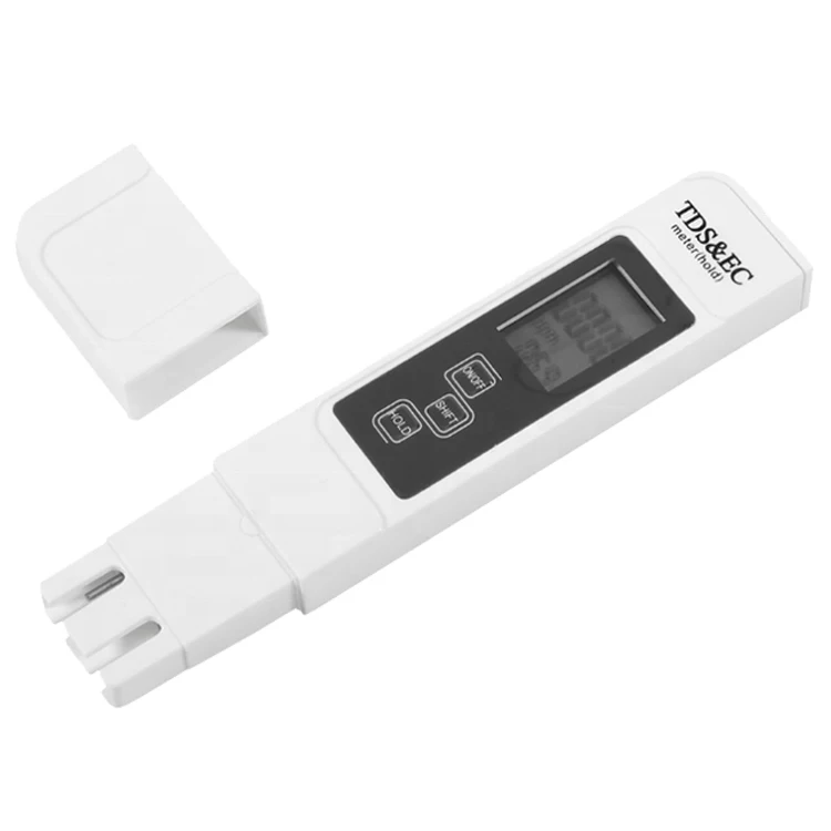 3 in 1 EC/TDS Meter Water Quality Pen 0-9990 Multifunctional Temperature TEMP PPM Tester with Backlight for Swimming Pool
