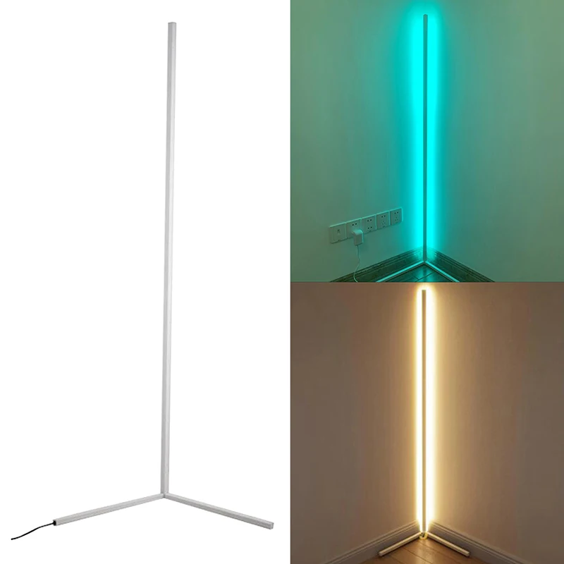 Dropshipping Stock  Dimming Black White Floor Lamp ModernNordic Shelf Standing Contemporary RGB Remote LED Floor Lamps 2021