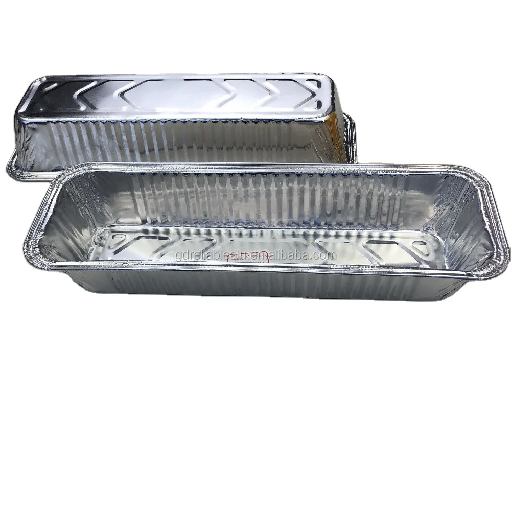 Профессиональное производство, 310*103*53 мм, 1000 мл, прямоугольный одноразовый пищевой контейнер для фаст-фуда из алюминиевой фольги/противни для булочек, лотки для барбекю