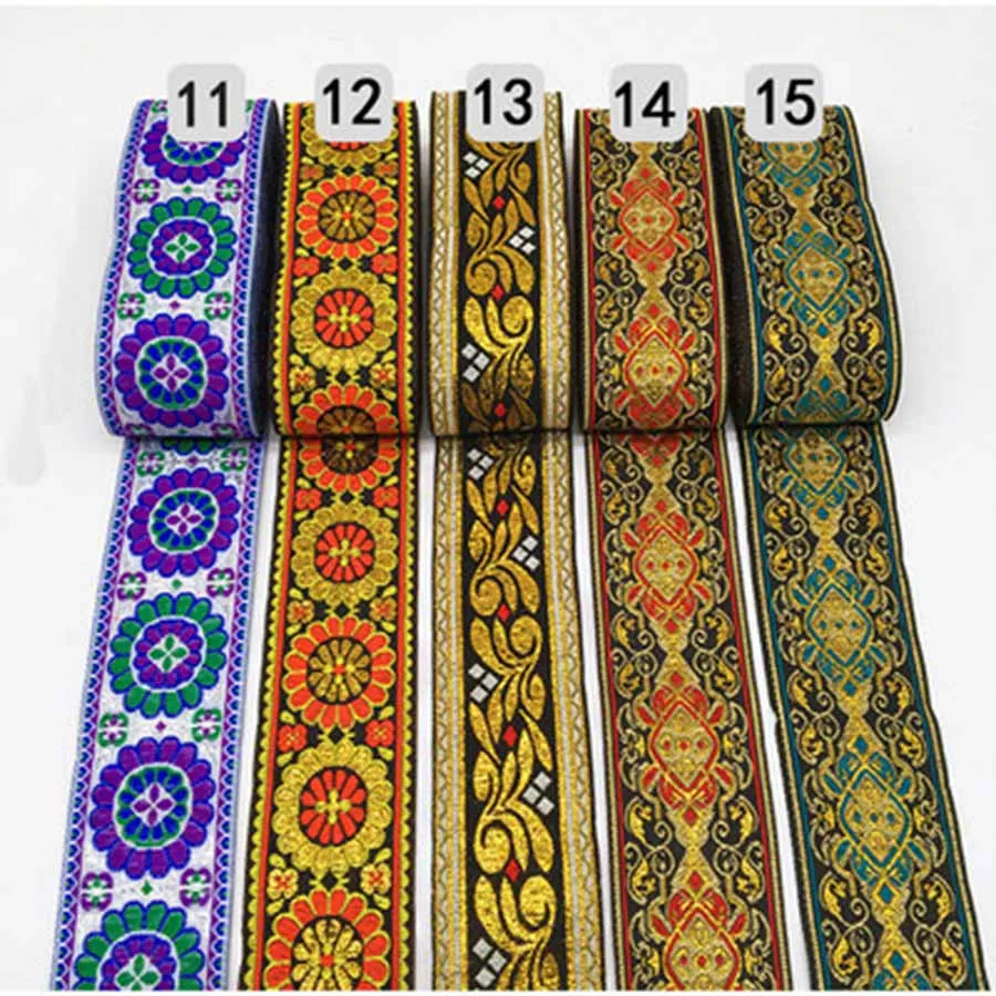  COOMAMUU 5 см тесьма кружевная отделка Этническая вышивка лента в китайском стиле Цветочная занавеска кружево для «сделай сам» Одежда сумка аксессуары