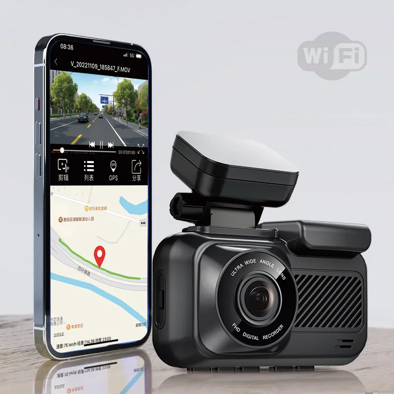 Aoedi AD360 Hidden 3 Channel Dash Cam Front and Rear HD Car Dvr Camera 4k WIFI Rearview Video Recorder Dashcam GPS Dash Cam