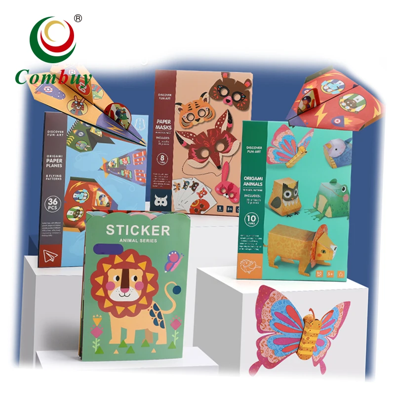 3D animals airplane kids craft kindergarten DIY origami paper set