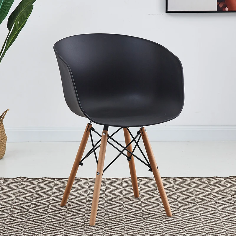 Modern Style Factory Direct Sale Wooden Legs Leisure Chairs Plastic Arm Chair for Lving Room