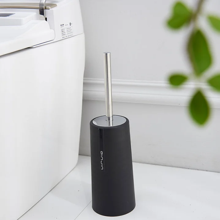 New Style Hot Sell Plastic Toilet Brush Set Toilet Brush with Stainless Steel Holder Set
