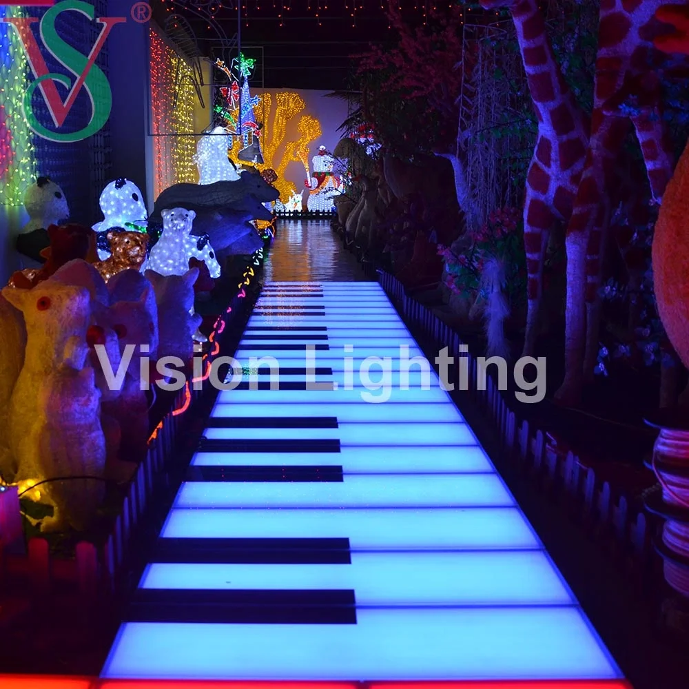 Programmable DMX/TTL RGB Piano Ground Lights LED Floor Tile for Mall Interactive Supplies
