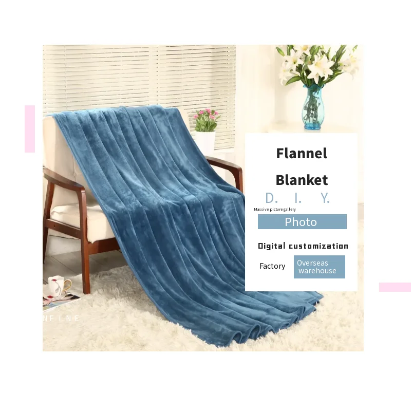 Blankets In Bulk Factory Custom Flannel Blanket All Season Solid Color European Style Flannel Fleece Blanket