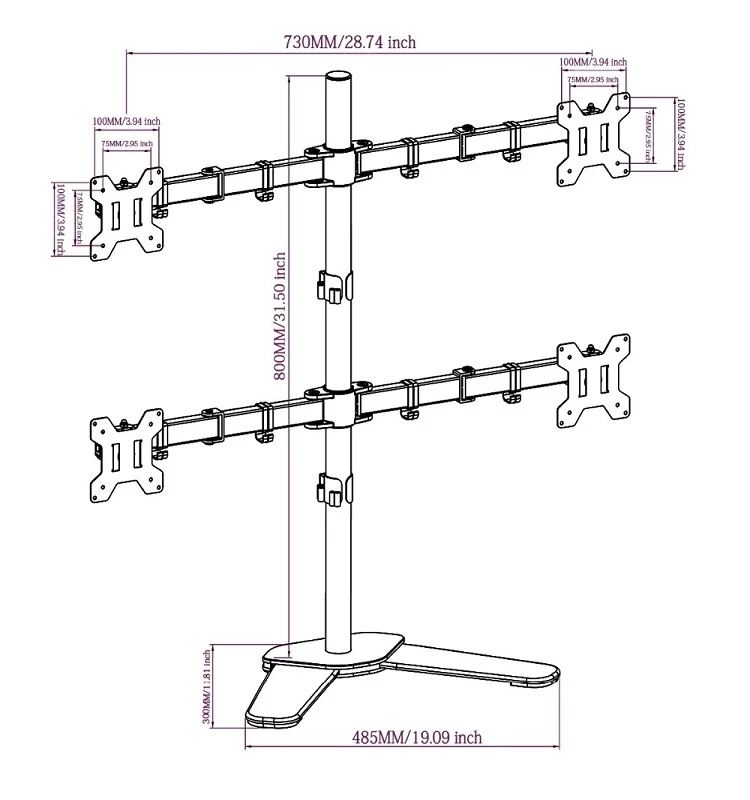 Универсальный отображение на экране компьютера lcd-дисплейдля компьютера, двойные экраны с регулировкой по высоте компьютерный монитор Стенд