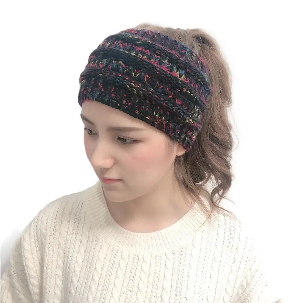 Colorful Knitted Crochet Twist Women Headband Winter Ear Warmer Elastic Hair Band for Women Wide Hair Accessories