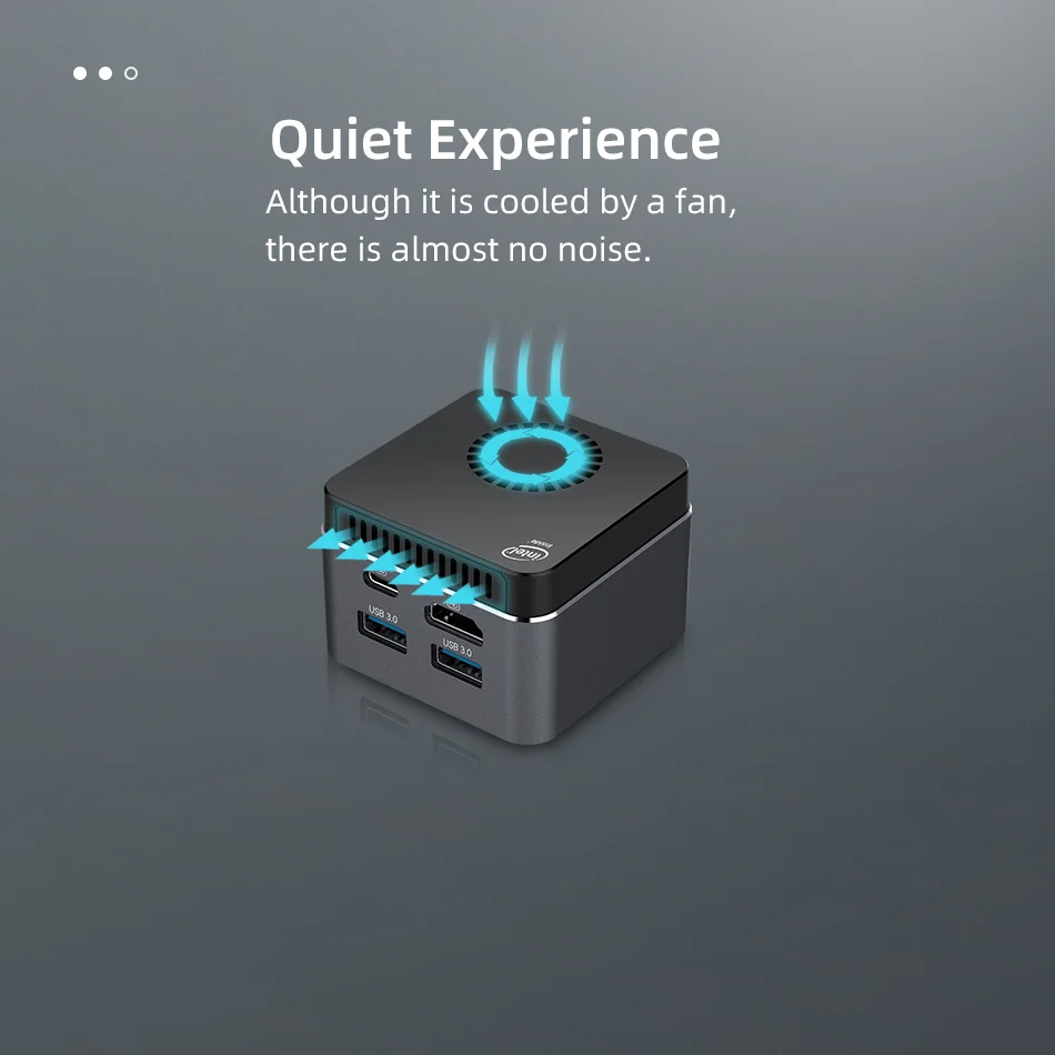 Quad-Core Mini PC Intel Celeron N4100 8GB LPDDR4 128GB M.2 SSD 2.4G/5G Wifi 4K 60Hz USB-C