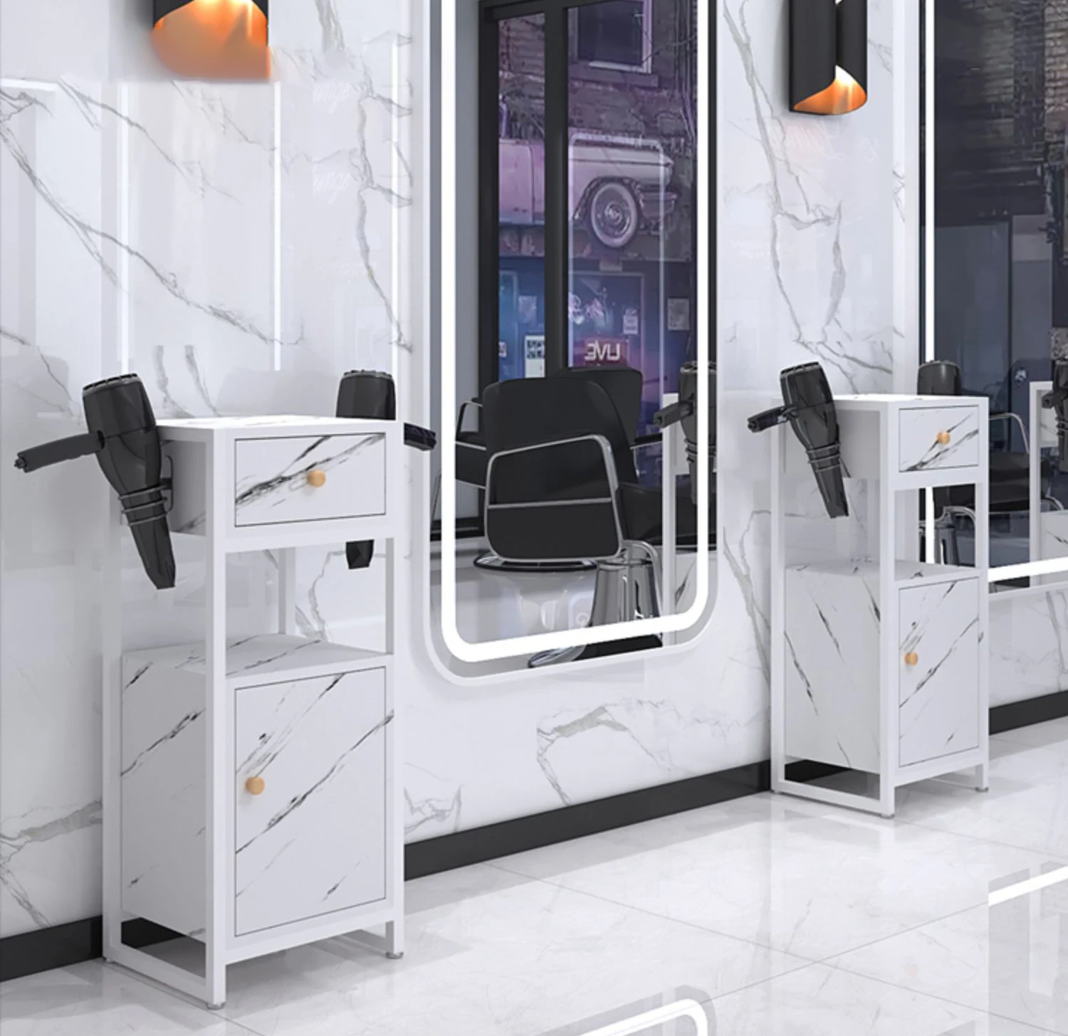 Hair Salon Equipment Furniture Make-up Hair Dressing Shop Salon Trolley Cabinet white gold trolley for beauty machine