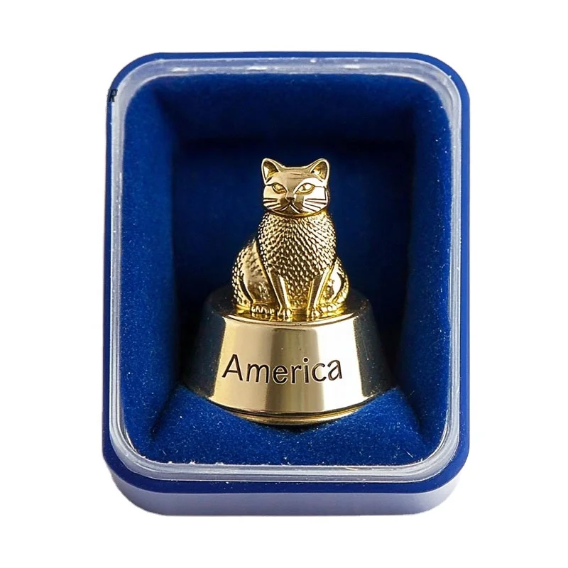 Collectible Souvenir Metal Sewing Thimbles with Shield Shape Logo Custom Handmade Finger Protector Thimble