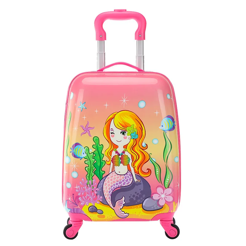 Bulk Wholesale Children Travel Suitcase Box High Quality Cartoon Print Scooter Suitcase Fashion Kids Ride On Luggage