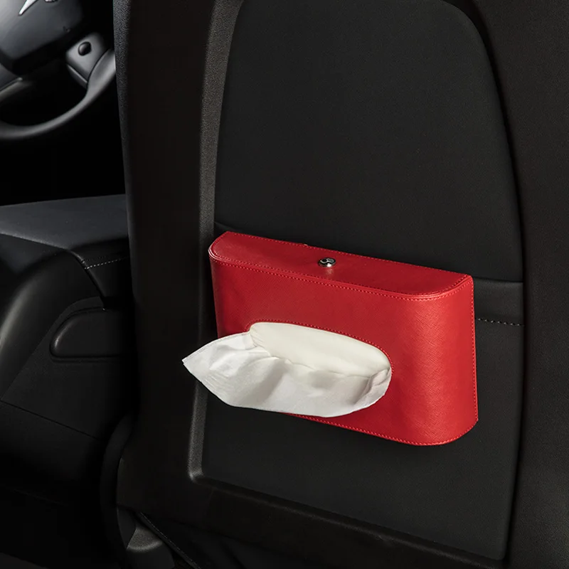 2021 New Car Interior Accessories Portable Visor Tissue Holder PU Leather Box Organizer