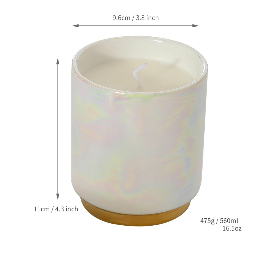 OEM 560ml ceramic candle jar 16OZ soy scented candle luxury fragrance candle sets