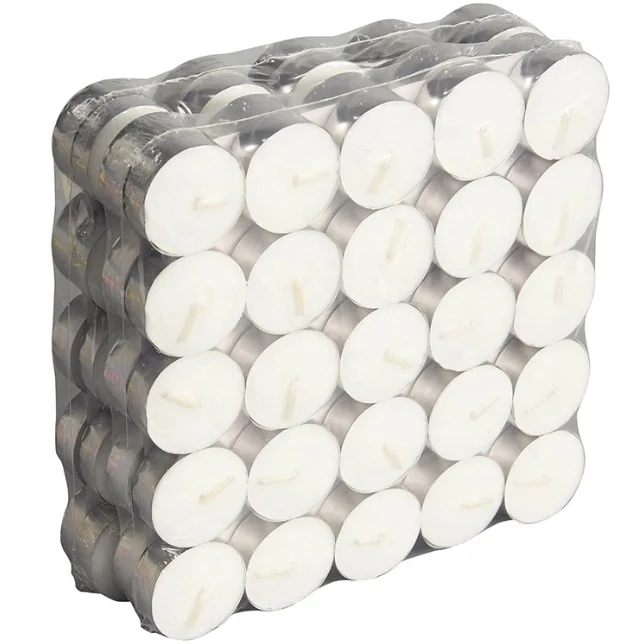 4 6 8 hours Burning Time Pressed tea light wax candles unscented white tealight candle